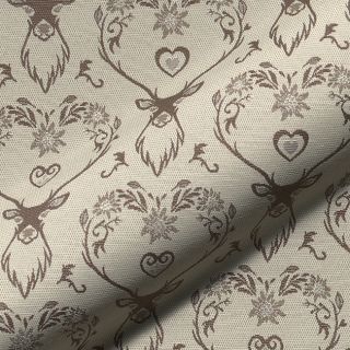 Decoration fabric jacquard DOUBLE FACE Landhaus Deer Heart taupe