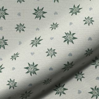 Decoration fabric jacquard DOUBLE FACE Landhaus Edelweiss forest green