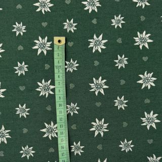 Decoration fabric jacquard DOUBLE FACE Landhaus Edelweiss forest green