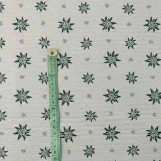 Decoration fabric jacquard DOUBLE FACE Landhaus Edelweiss forest green