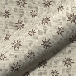 Decoration fabric jacquard DOUBLE FACE Landhaus Edelweiss taupe