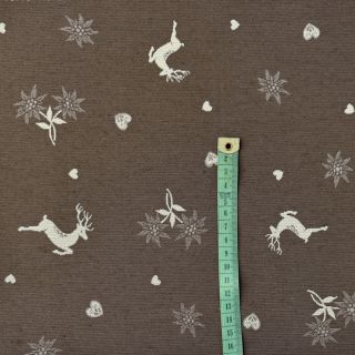 Decoration fabric jacquard DOUBLE FACE Landhaus Mixed Icon taupe