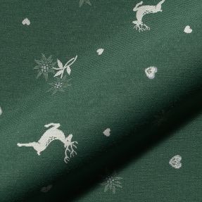 Decoration fabric jacquard DOUBLE FACE Landhaus Mixed Icon forest green