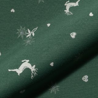 Decoration fabric jacquard DOUBLE FACE Landhaus Mixed Icon forest green