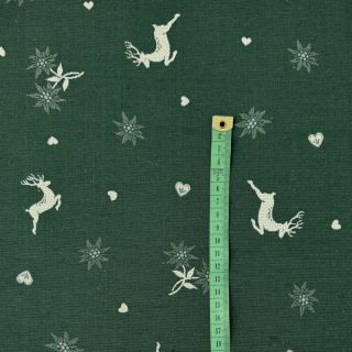 Decoration fabric jacquard DOUBLE FACE Landhaus Mixed Icon forest green