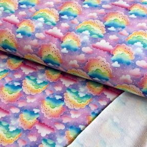 Sweat fabric Rainbow Clouds digital print