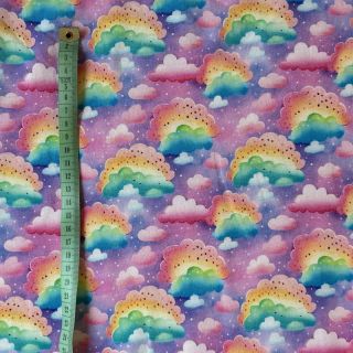 Sweat fabric Rainbow Clouds digital print