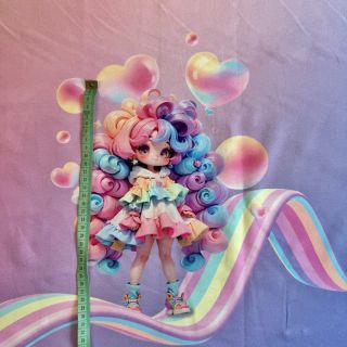 Sweat fabric Rainbow Girl PANEL digital print