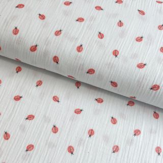 Double gauze/muslin Ladybug digital print