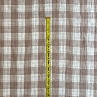 Double gauze/muslin Double sided CHECKS MINI sand