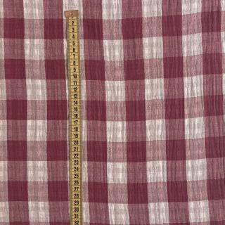 Double gauze/muslin Double sided CHECKS MINI rosewood