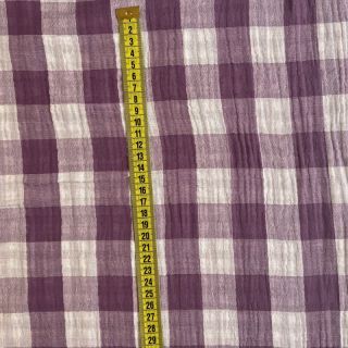 Double gauze/muslin Double sided CHECKS MINI grape