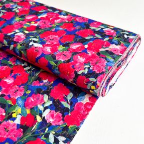 Viscose LUREX Pink flowers digital print