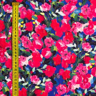 Viscose LUREX Pink flowers digital print