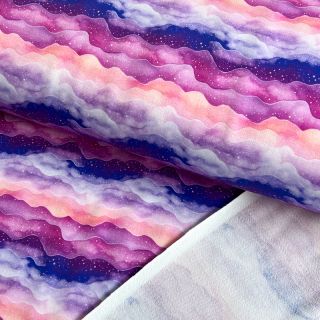 Sweat fabric Magic sky waves purple digital print