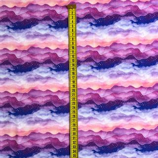 Sweat fabric Magic sky waves purple digital print