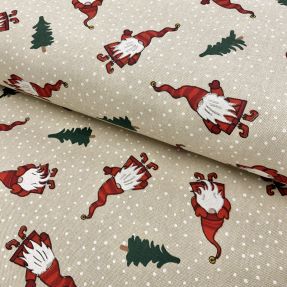 Decoration fabric Linenlook Tomte Christmas tree