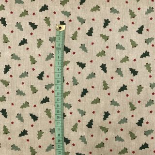 Decoration fabric Linenlook Xmas tree