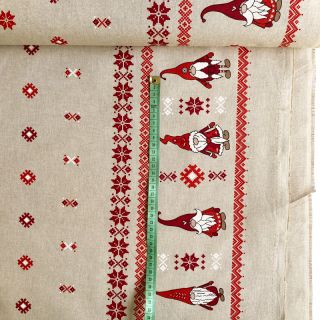 Decoration fabric Linenlook Tomto folklore together