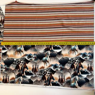 Sweat fabric Desert Horses PANEL SET digital print