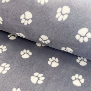 Wellness Fleece Dog paw light grey