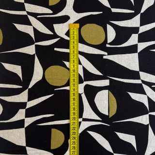 Linen viscose Abstract black pickle