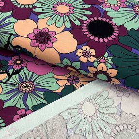 Sweat fabric NERIDA HANSEN Blomster purple