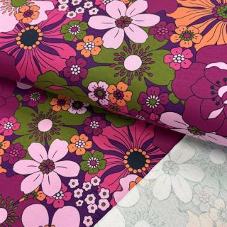 Sweat fabric NERIDA HANSEN Blomster plum