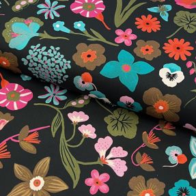 Cotton fabric NERIDA HANSEN Meadow flower jet black digital print