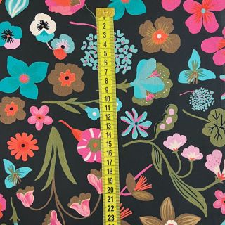 Cotton fabric NERIDA HANSEN Meadow flower jet black digital print