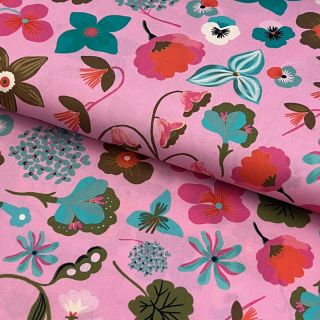 Cotton fabric NERIDA HANSEN Meadow flower light pink digital print