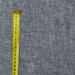 Linen cotton Fishbone navy