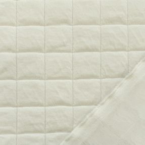 Stepped fabric Square jacquard off white