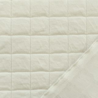 Stepped fabric Square jacquard off white