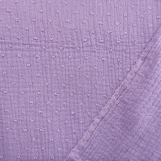 Double gauze/muslin DOBBY lilac