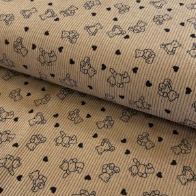 Corduroy STRETCH Teddy bears design B