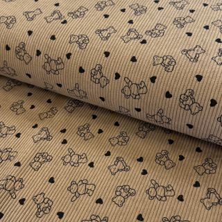 Corduroy STRETCH Teddy bears design B