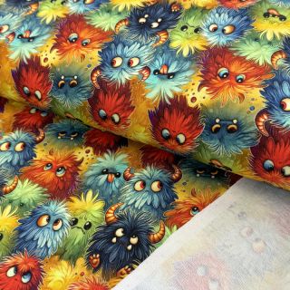 Sweat fabric Bright monsters design D digital print