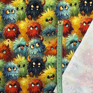 Sweat fabric Bright monsters design D digital print