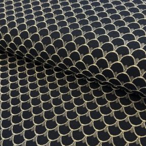 Decoration fabric jacquard Dragon allover noir