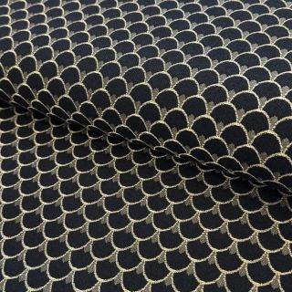 Decoration fabric jacquard Dragon allover noir