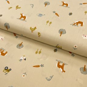 Cotton fabric Farmer vintage yellow