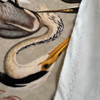 Decoration fabric VELVET Heron bird camel