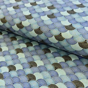 Cotton fabric JAPAN Tsunami bleu