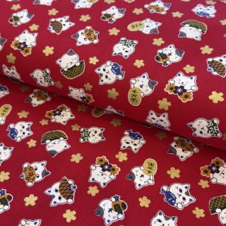 Cotton fabric JAPAN Minet rouge