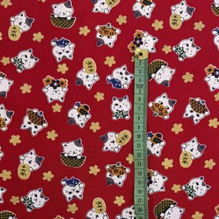 Cotton fabric JAPAN Minet rouge