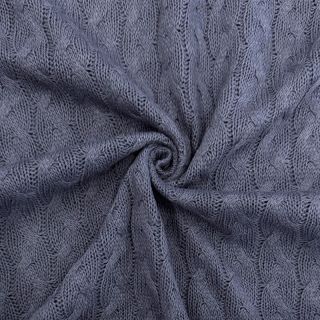 Knit fabrics Jacquard CABLE steel blue