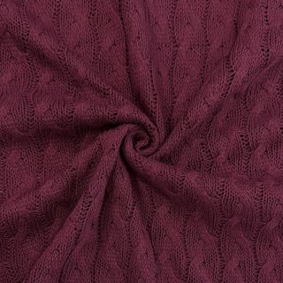 Knit fabrics Jacquard CABLE bordeaux