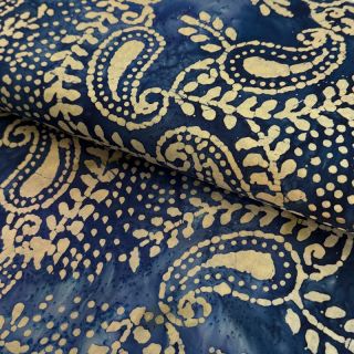 Cotton fabric VOILE BATIK NEW design B dark cobalt