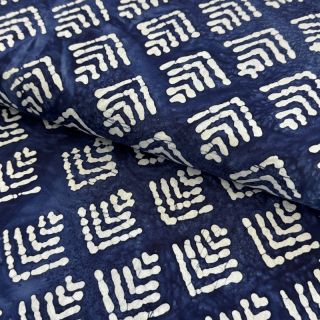 Cotton fabric BATIK NEW INDIGO design C